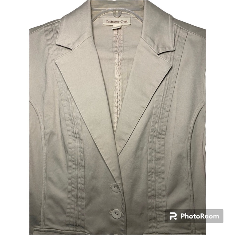 Coldwater Creek top or short sleeve jacket.  Khaki color. Size 14.